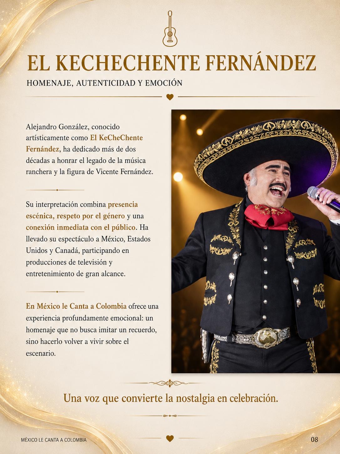 Alejandro González interpretando a Vicente Fernández