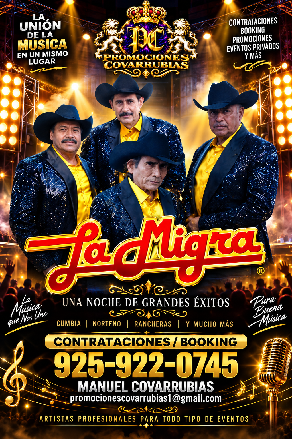 Flyer Una Noche de Éxitos de La Internacional Grupo La Migra