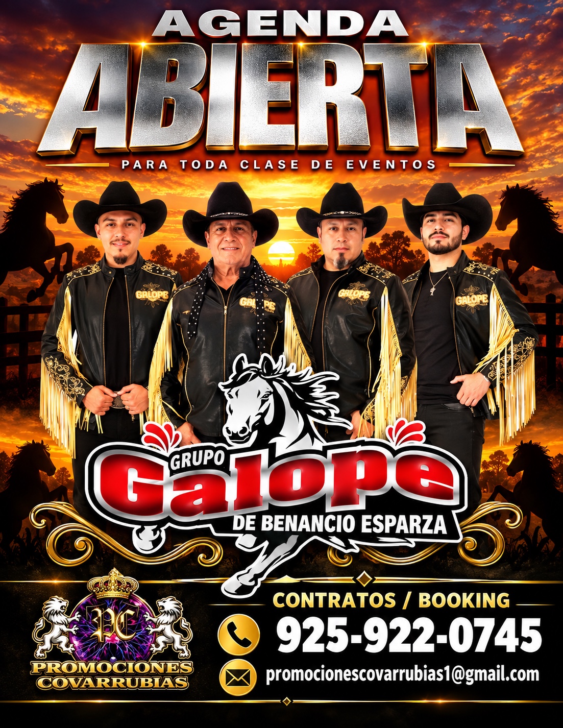Flyer del Grupo Galope de Benancio Esparza