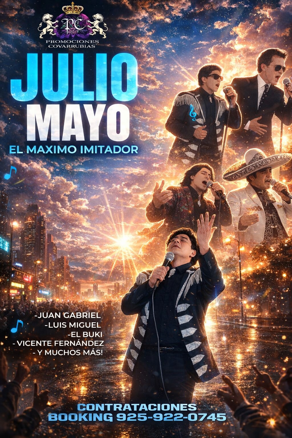 Flyer de Julio Mayo El Máximo Imitador
